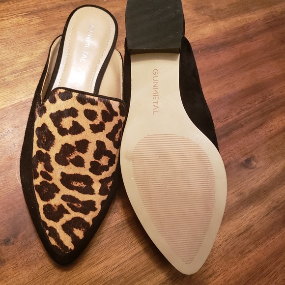 Gunmetal Carlen Leopard Mule - Picture 3 of 3